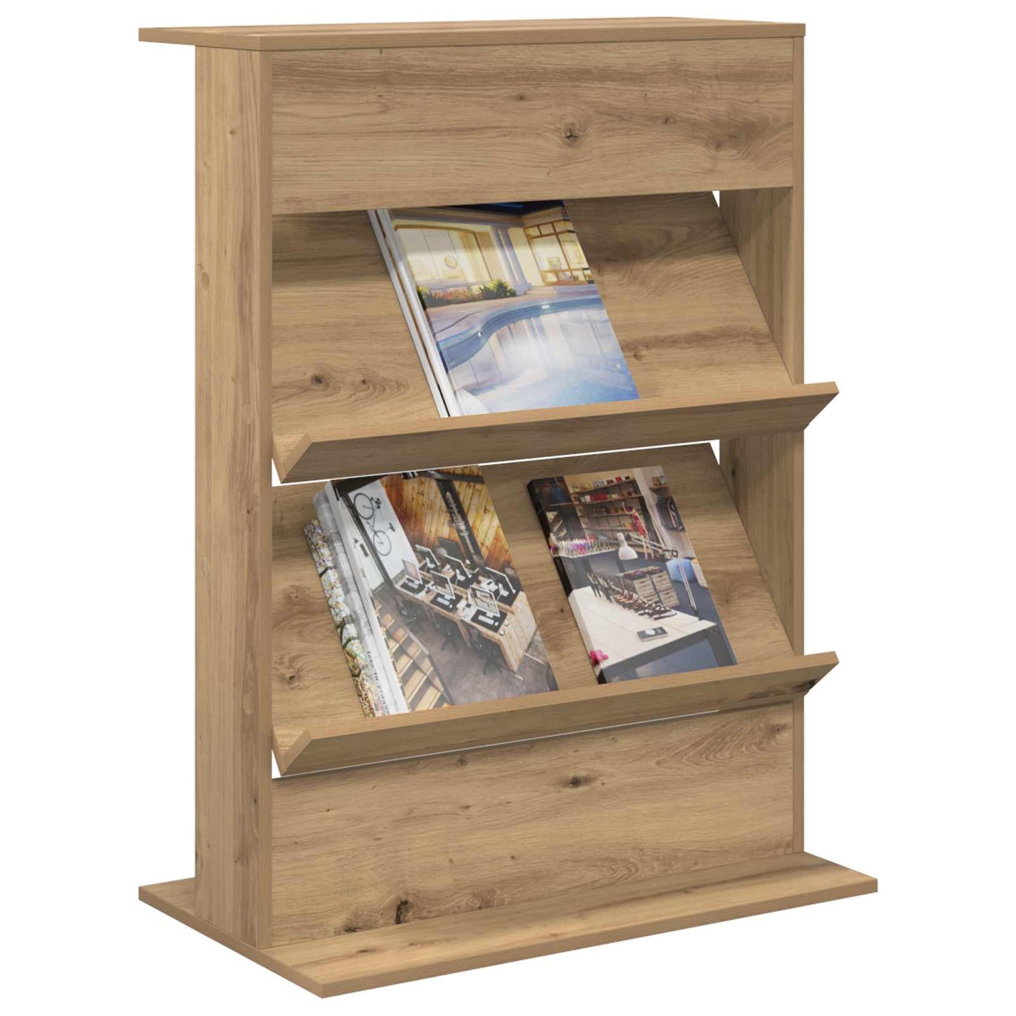 Magazin állvány Artisan tölgy 70 x 41 x 96 cm Szerelt Fa