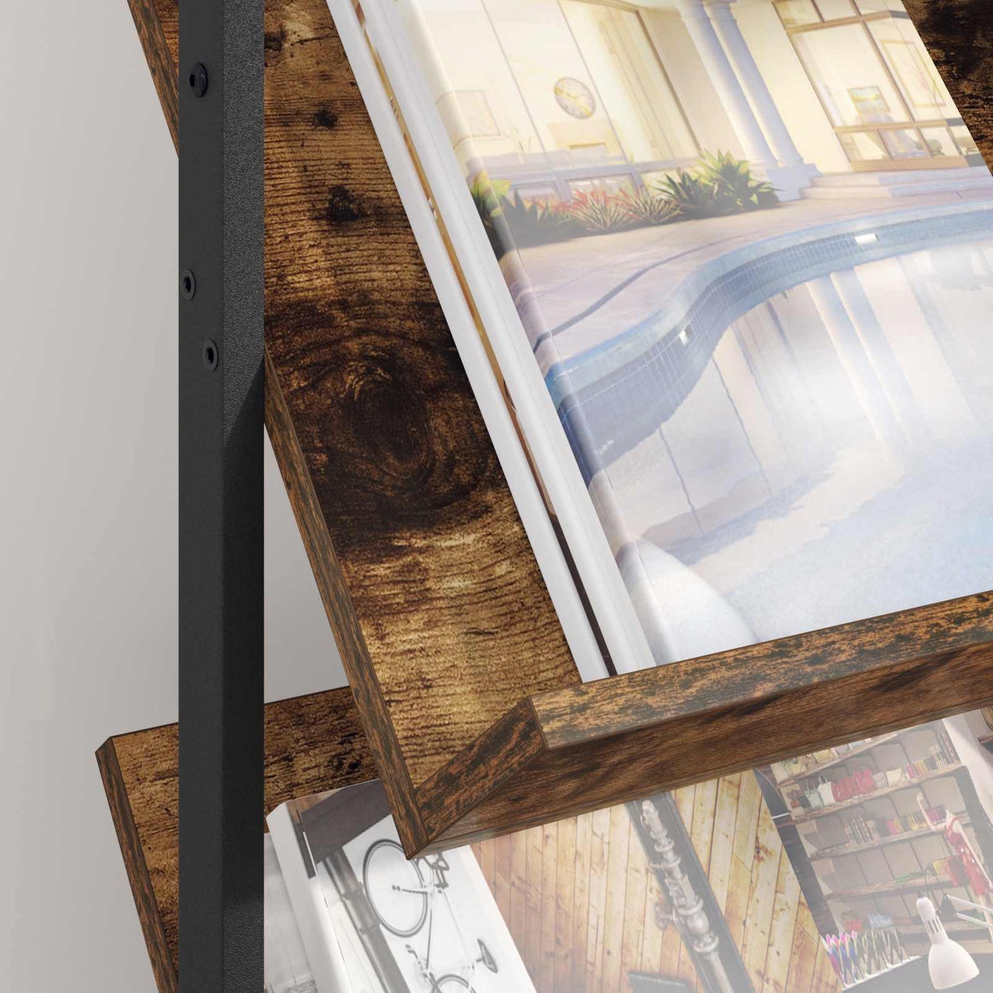 Magazin állvány Füstölt tölgy 68 x 40 x 123.5 cm Szerelt Fa