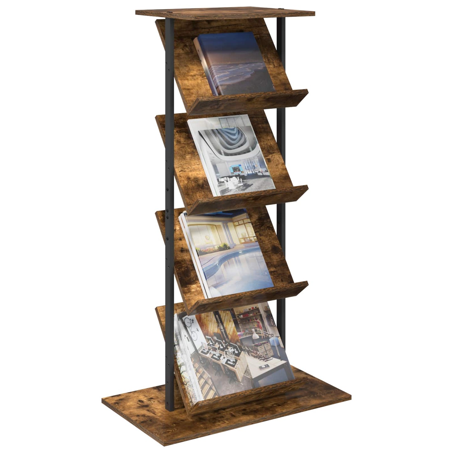 Magazin állvány Füstölt tölgy 68 x 40 x 123.5 cm Szerelt Fa