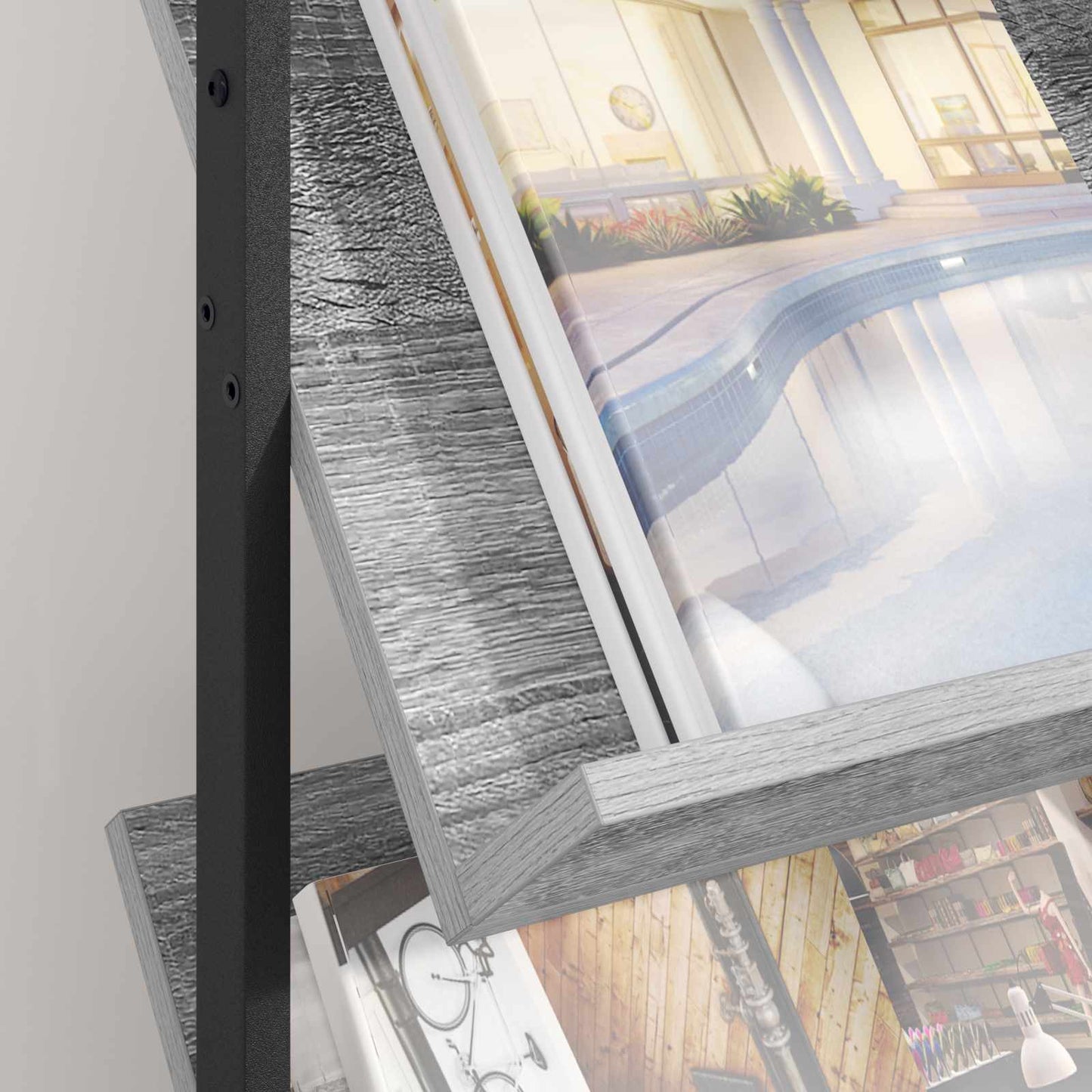 Magazin állvány Szürke Sonoma 68 x 40 x 123.5 cm Szerelt Fa