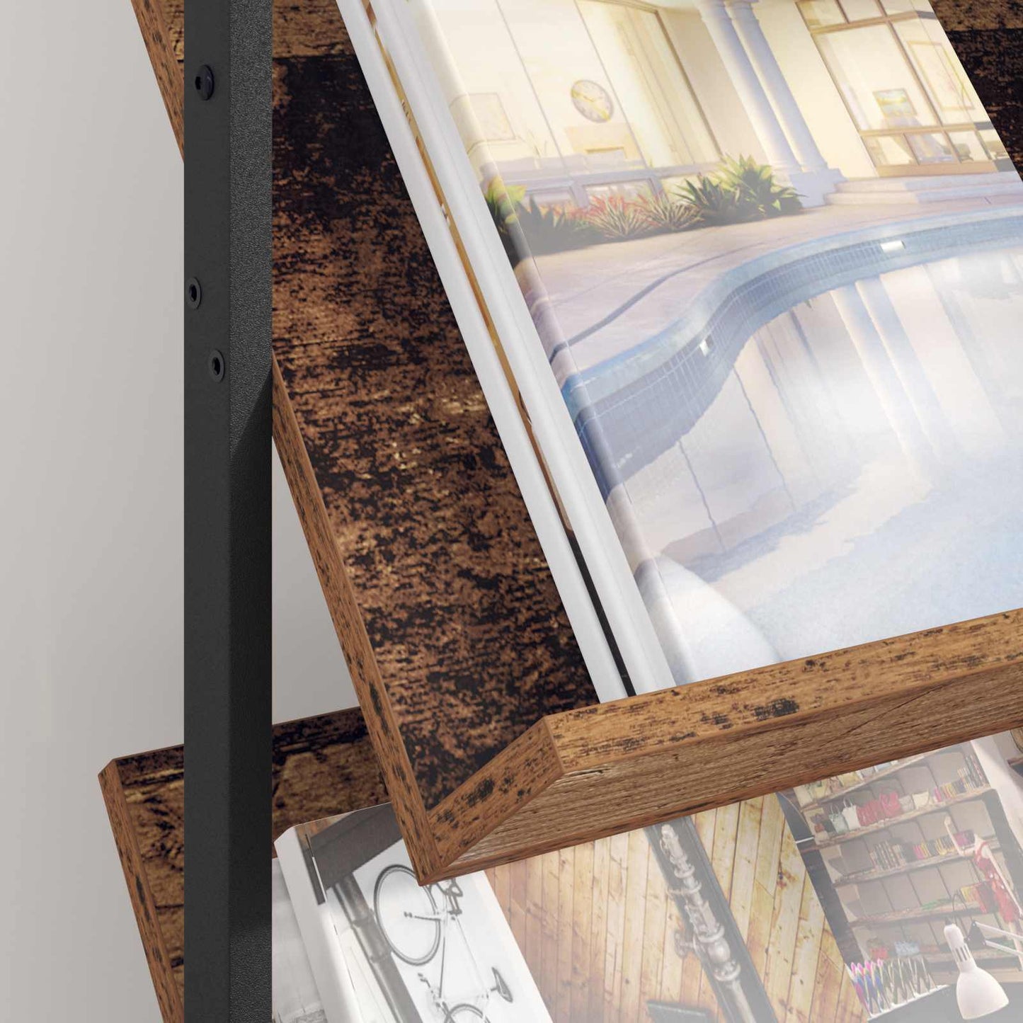 Magazin állvány Öreg fa 68 x 40 x 123.5 cm Szerelt Fa