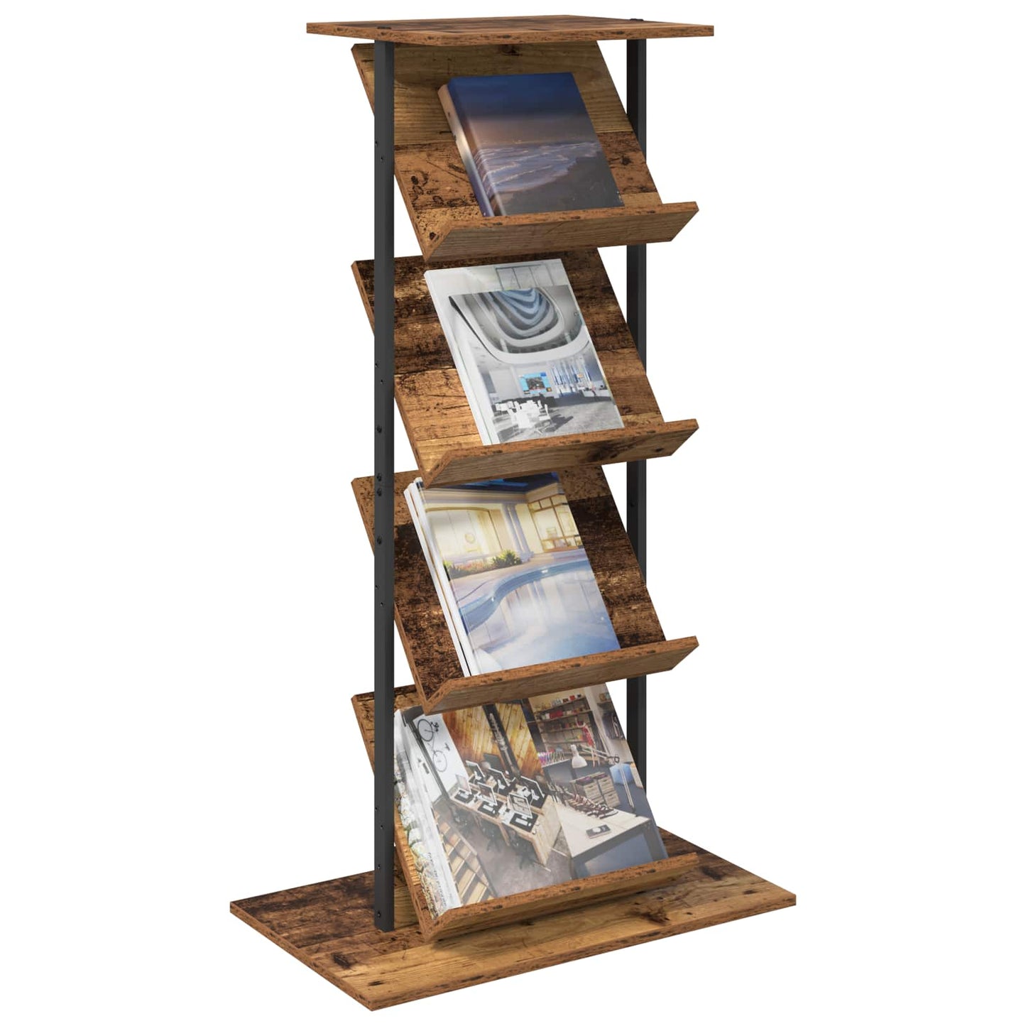 Magazin állvány Öreg fa 68 x 40 x 123.5 cm Szerelt Fa