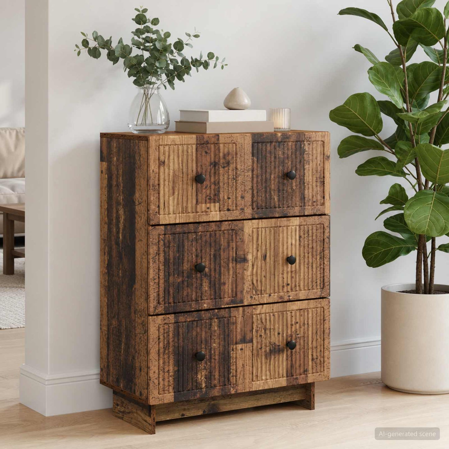 Fiókos szekrény Antik Fa 66 x 34,5 x 90 cm Szerelt Fa