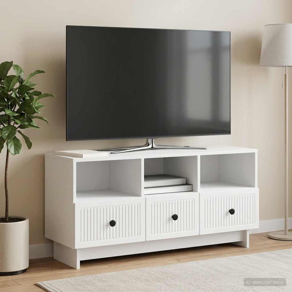 TV szekrény fiókkal Fehér 102 x 34,5 x 50 cm Szerelt Fa