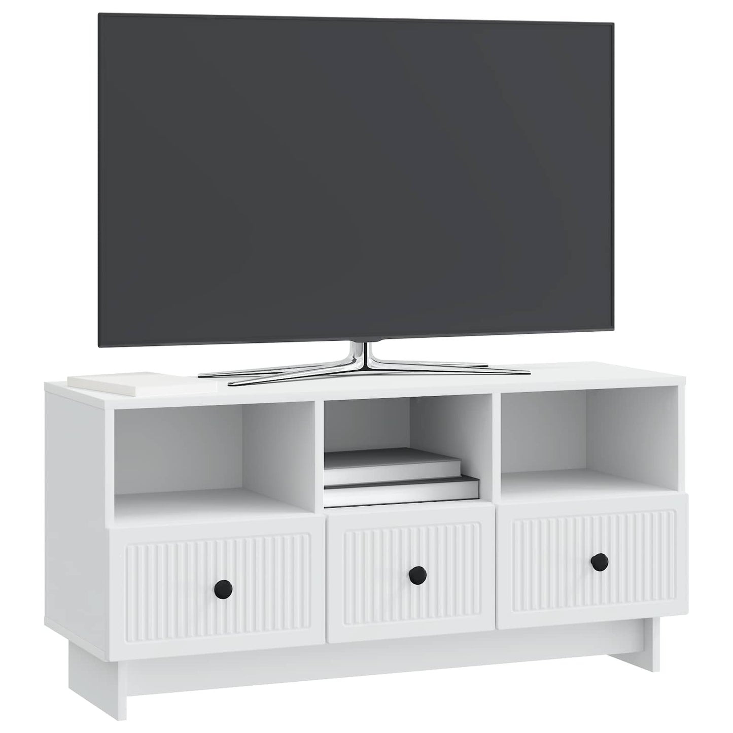 TV szekrény fiókkal Fehér 102 x 34,5 x 50 cm Szerelt Fa