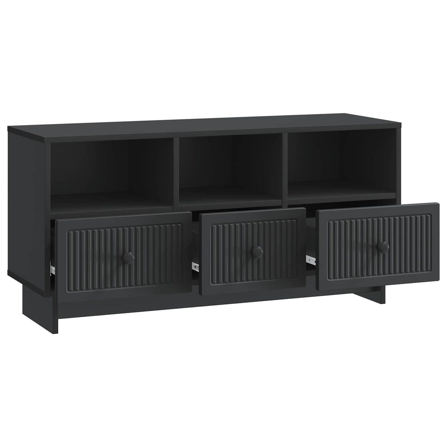 TV szekrény fiókkal Fekete 102 x 34,5 x 50 cm Szerelt Fa