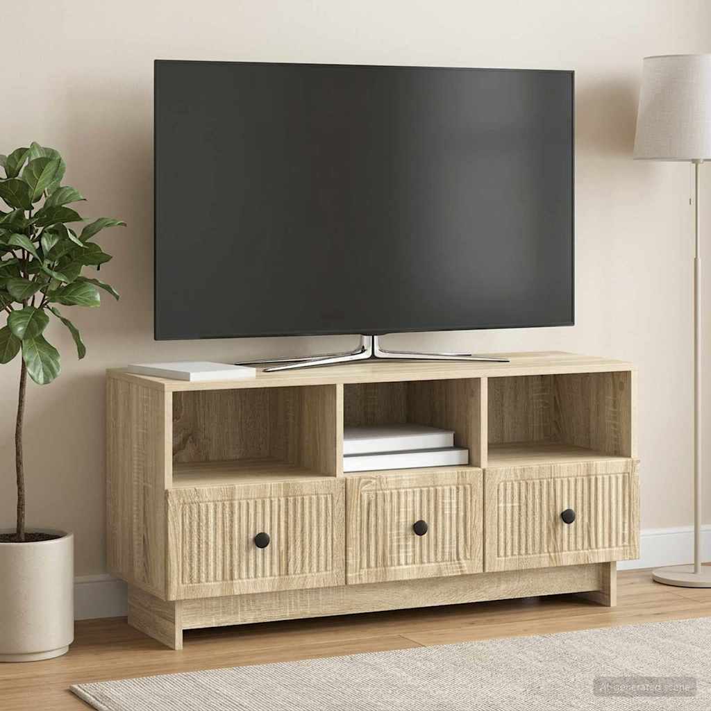 TV szekrény fiókkal Sonoma Tölgy 102 x 34,5 x 50 cm Szerelt Fa