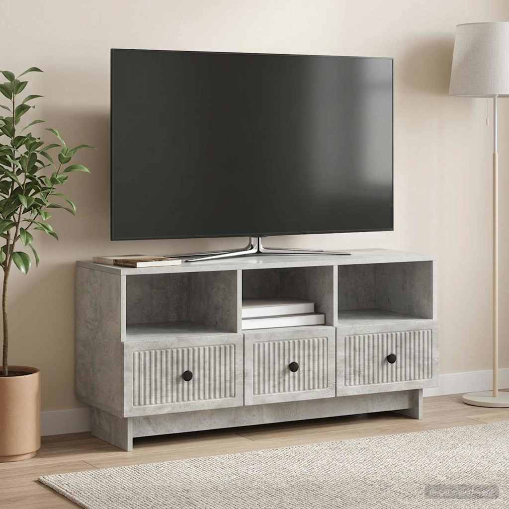 TV szekrény fiókkal Betonszürke 102 x 34,5 x 50 cm Szerelt Fa