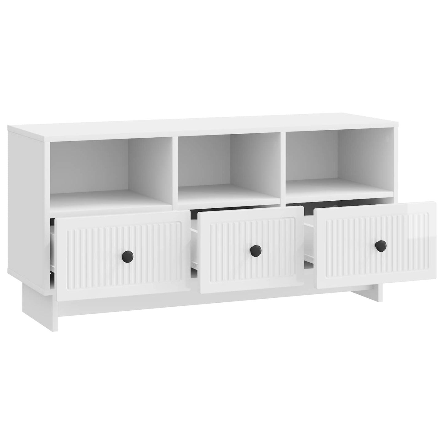 TV szekrény Magasfényű Fehér 102 x 34,5 x 50 cm Szerelt Fa