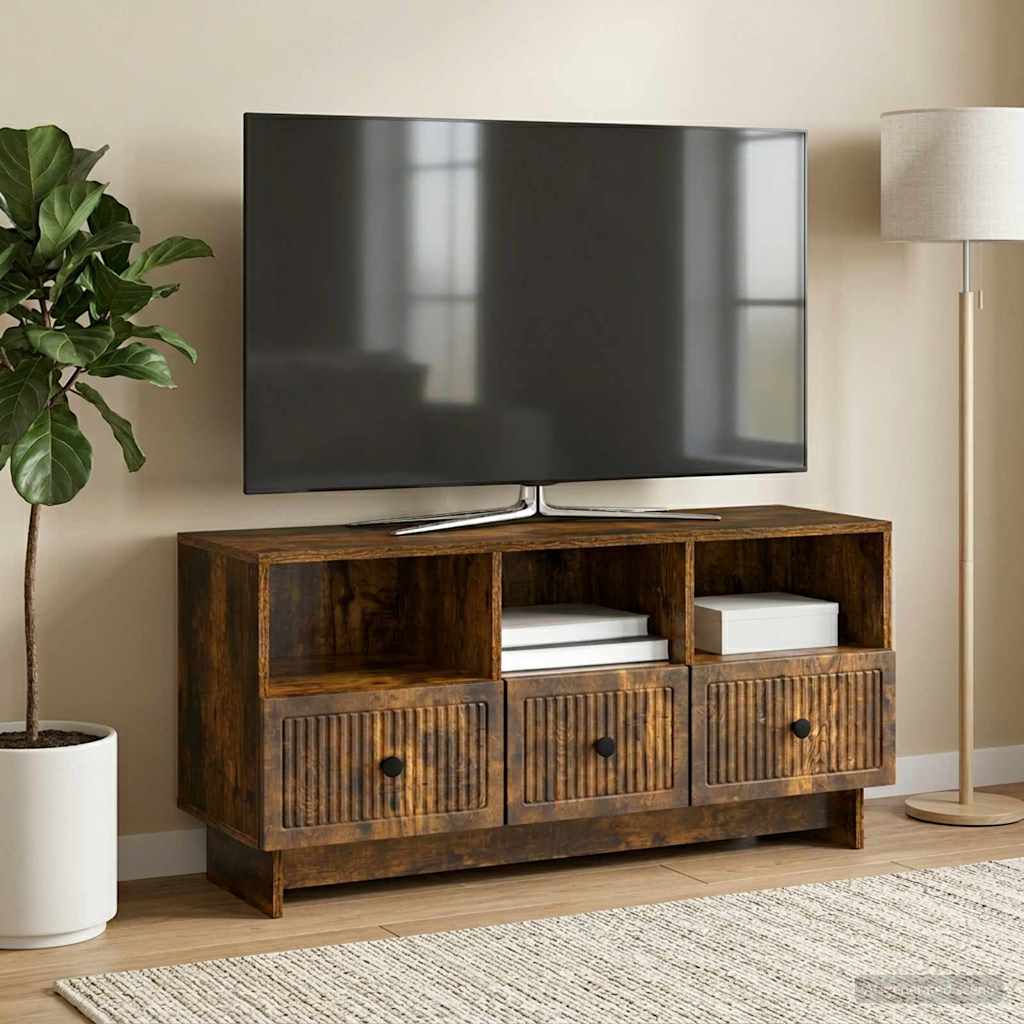 TV szekrény fiókkal Füstös Tölgy 102 x 34,5 x 50 cm Szerelt Fa