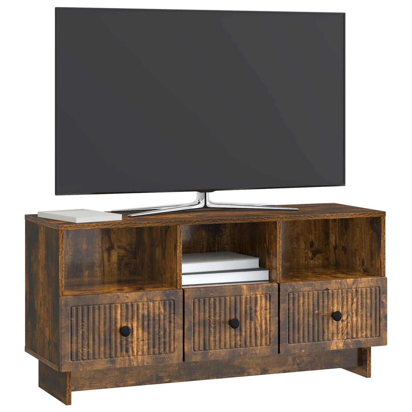 TV szekrény fiókkal Füstös Tölgy 102 x 34,5 x 50 cm Szerelt Fa