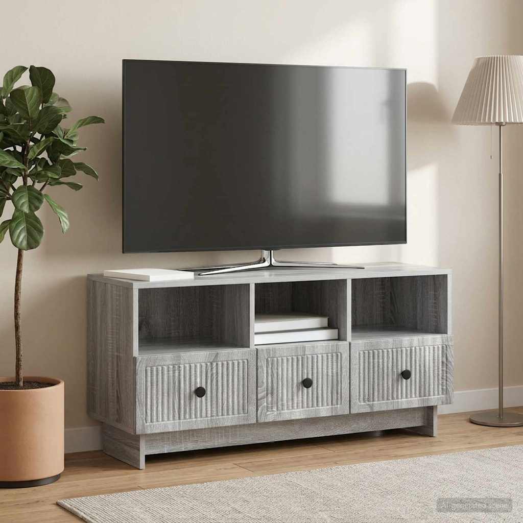 TV szekrény fiókkal Szürke Sonoma 102 x 34,5 x 50 cm Szerelt Fa