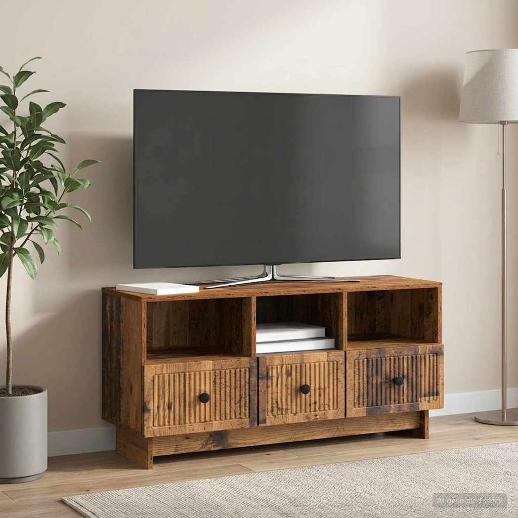 TV szekrény fiókkal Antik Fa 102 x 34,5 x 50 cm Szerelt Fa