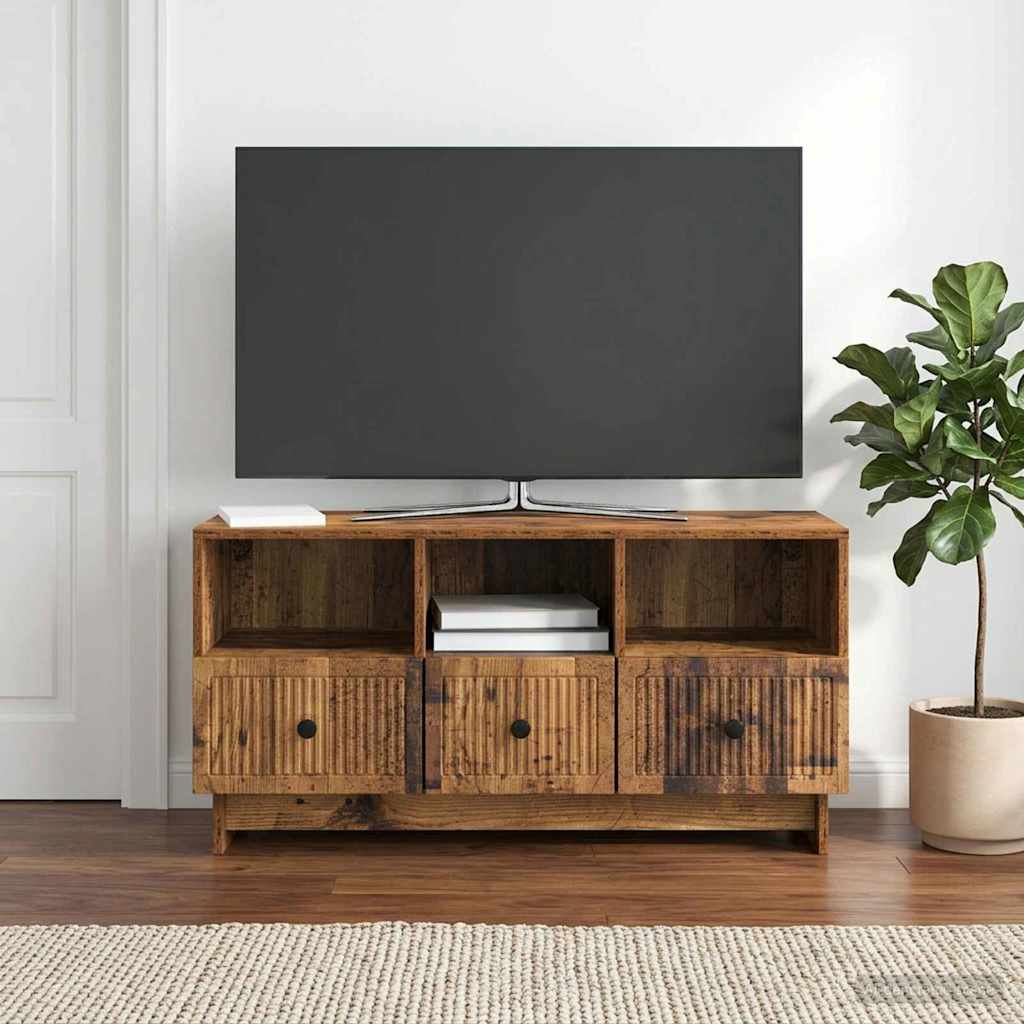 TV szekrény fiókkal Antik Fa 102 x 34,5 x 50 cm Szerelt Fa