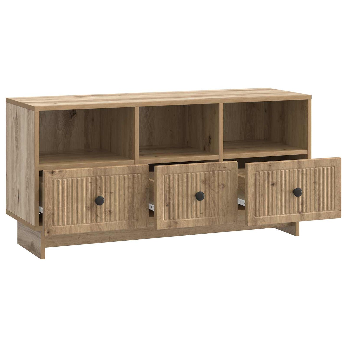 TV szekrény 102 x 34,5 x 50 cm Kézműves Tölgy Szerelt Fa