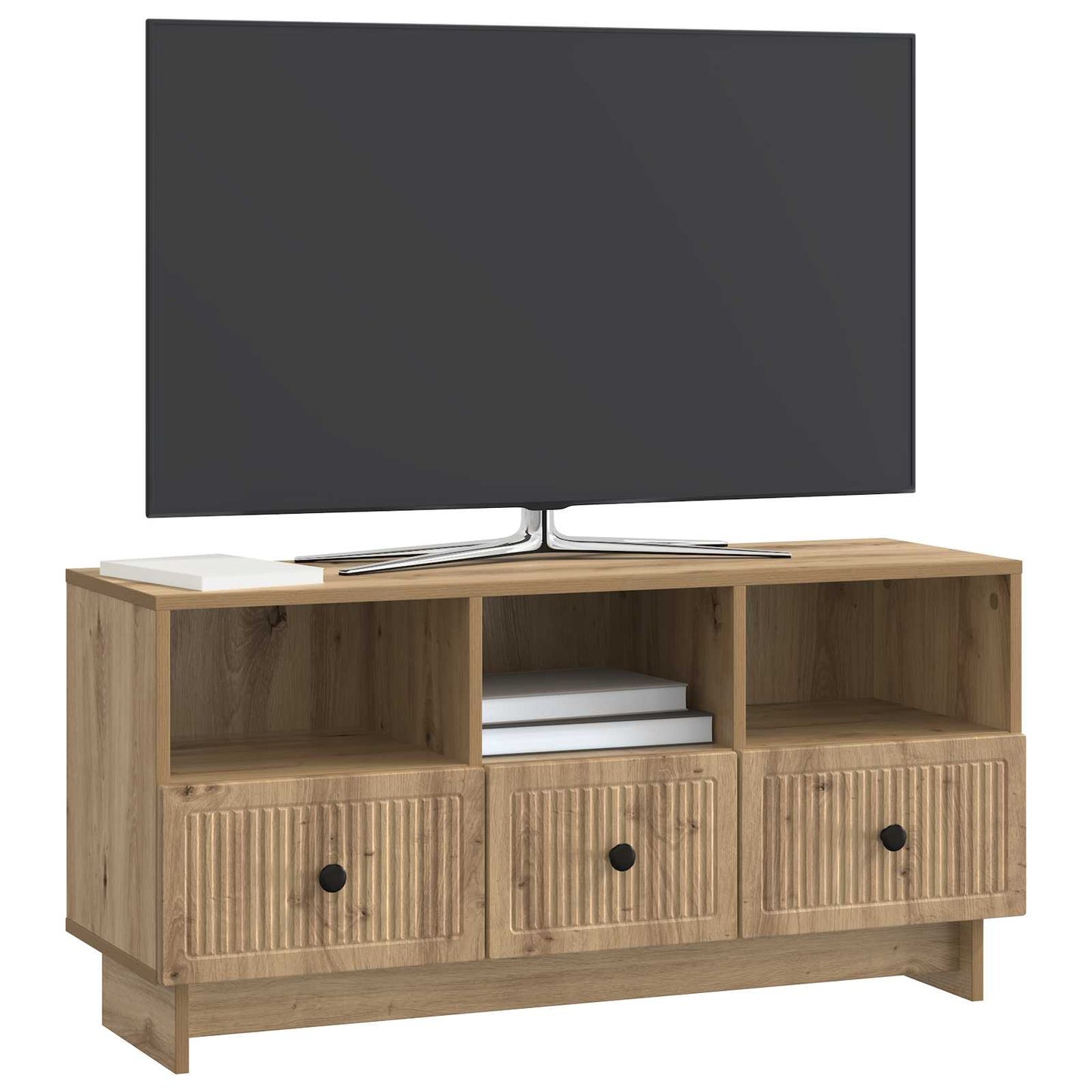 TV szekrény 102 x 34,5 x 50 cm Kézműves Tölgy Szerelt Fa