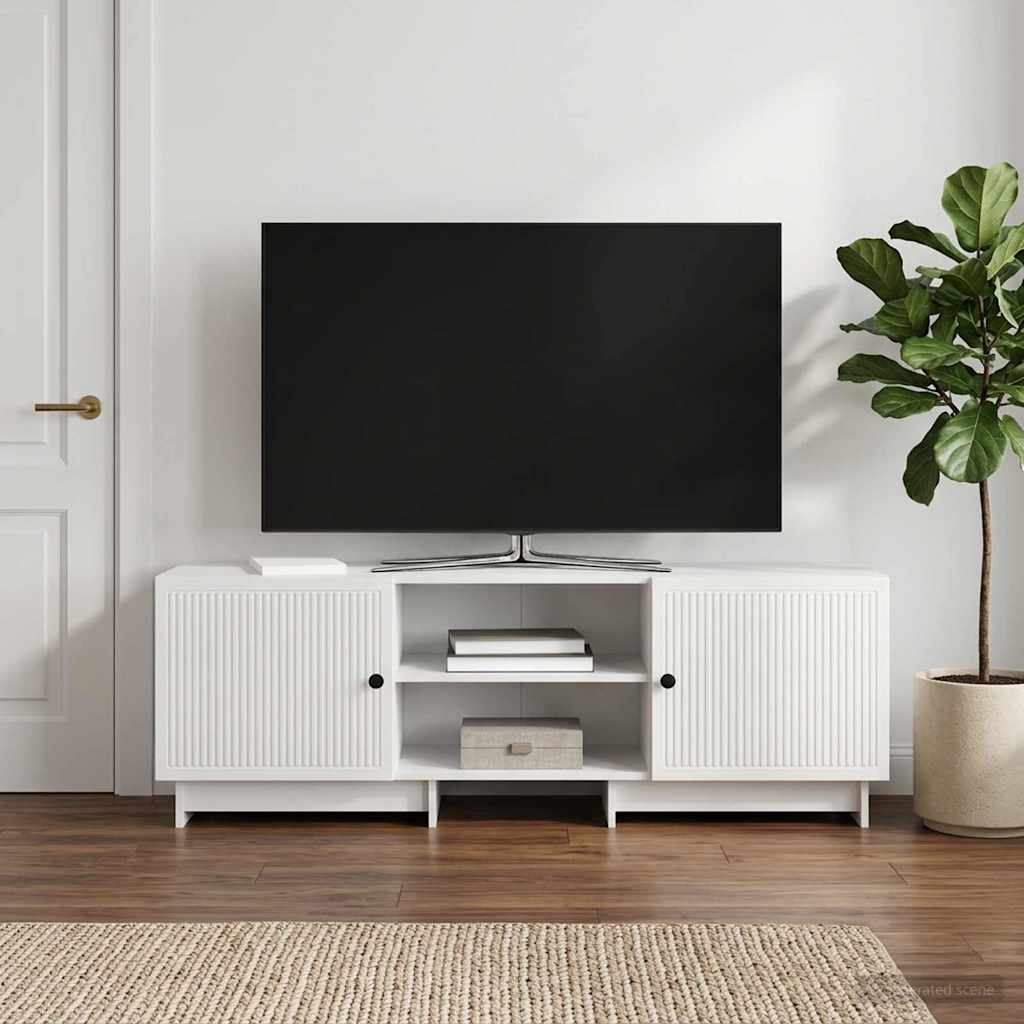 TV szekrény Magasfényű Fehér 150 x 31 x 50 cm Mérnöki fa