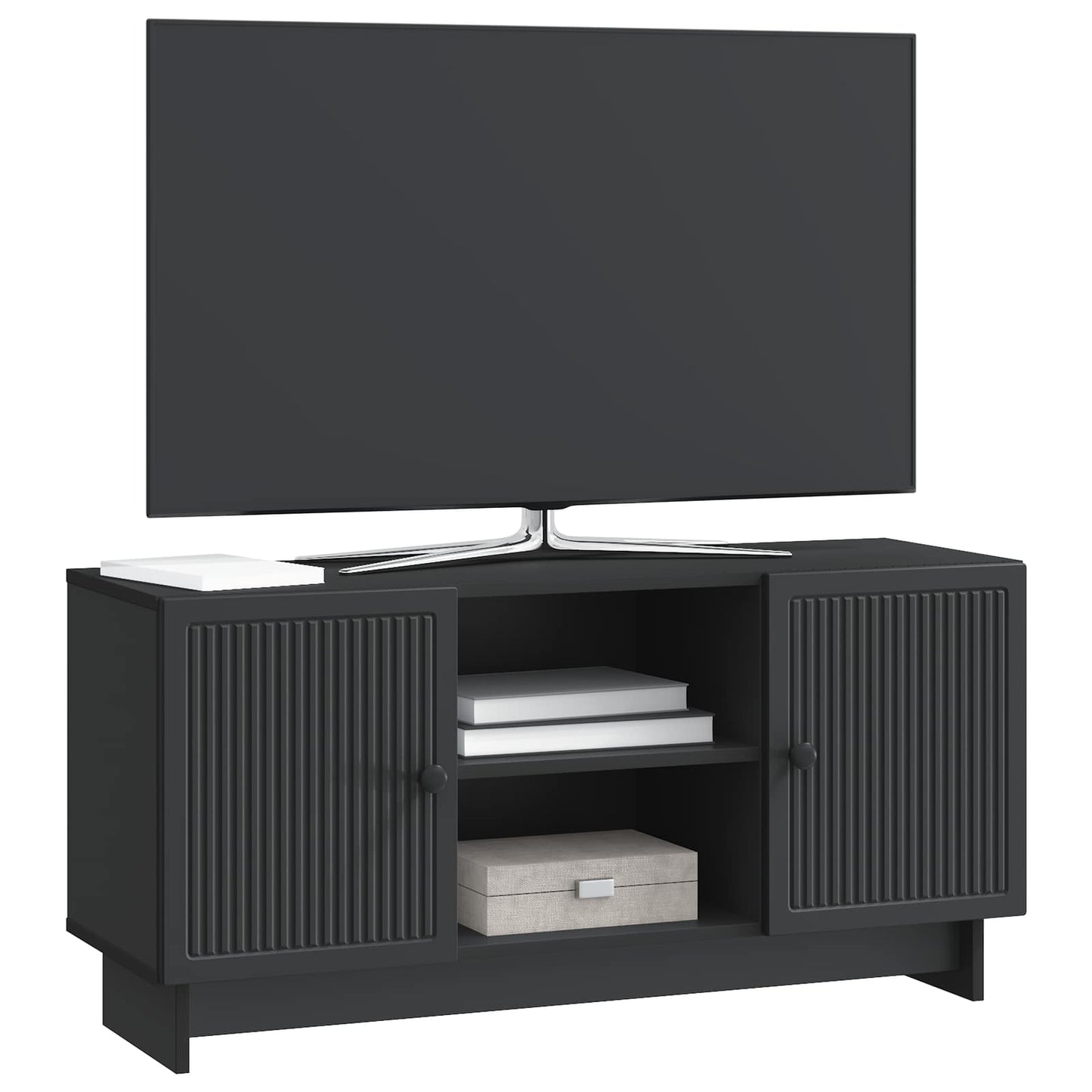 TV szekrény 102 x 34,5 x 50 cm Fekete Szerelt Fa