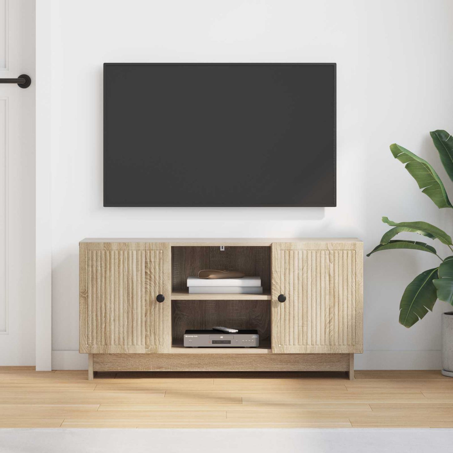 TV szekrény 102 x 34,5 x 50 cm Sonoma Tölgy Szerelt Fa
