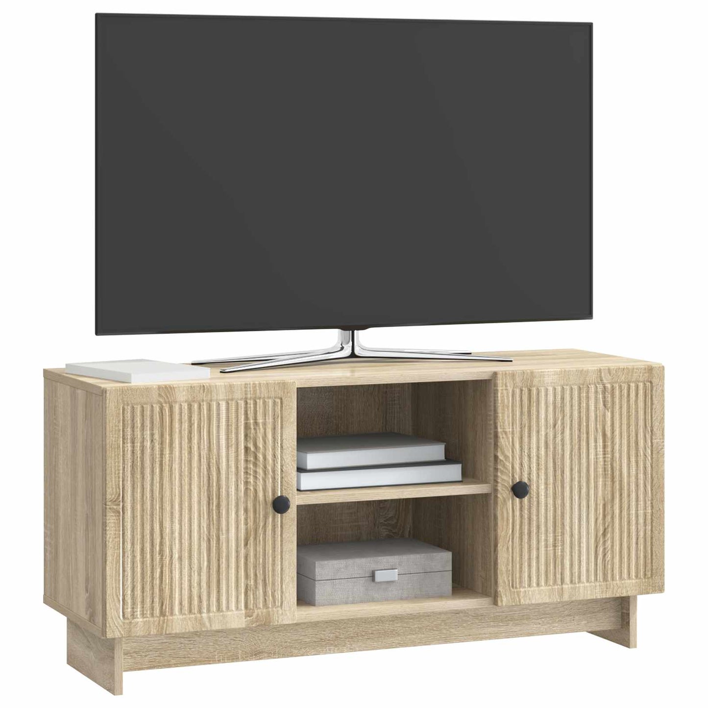 TV szekrény 102 x 34,5 x 50 cm Sonoma Tölgy Szerelt Fa