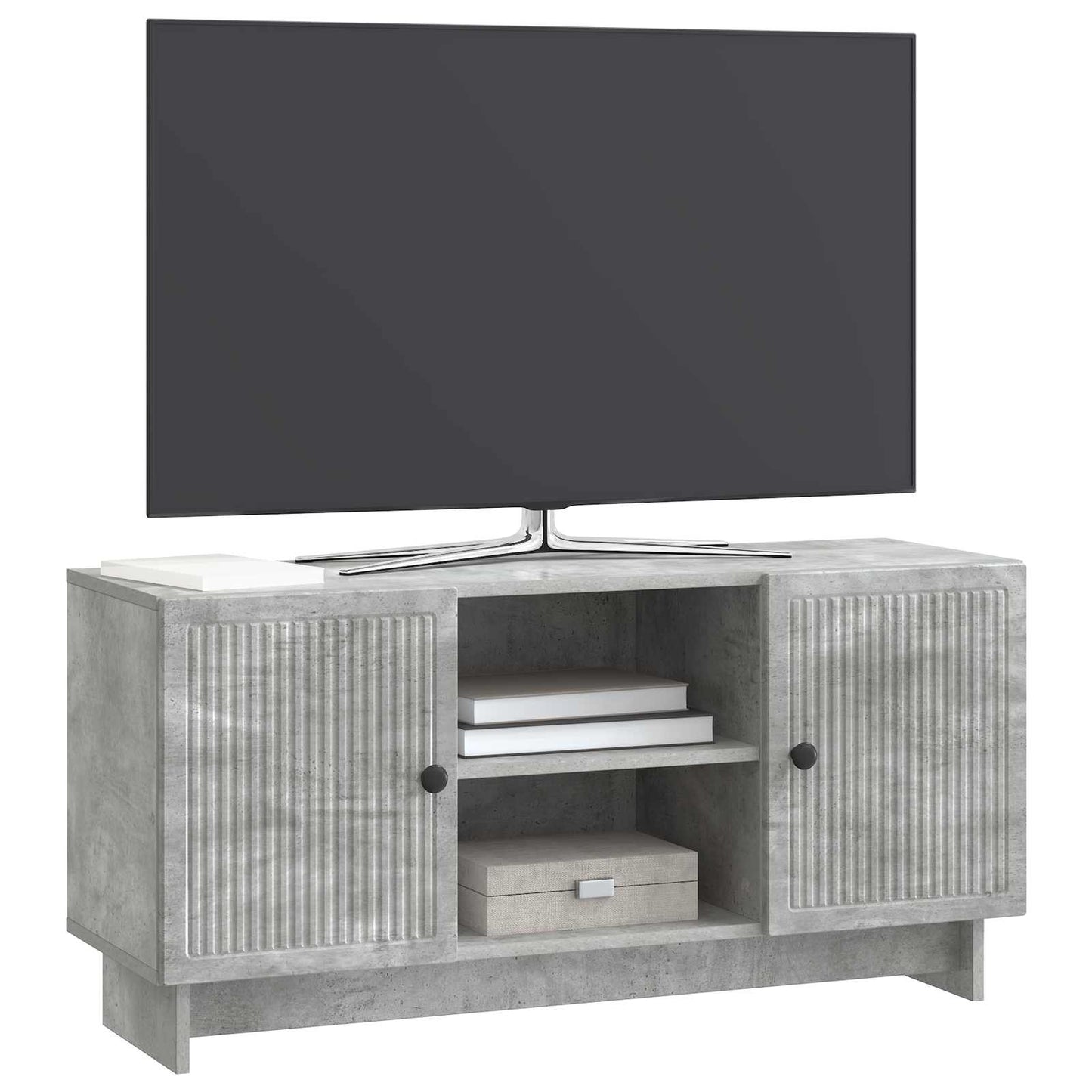 TV szekrény 102 x 34,5 x 50 cm Betonszürke Szerelt Fa