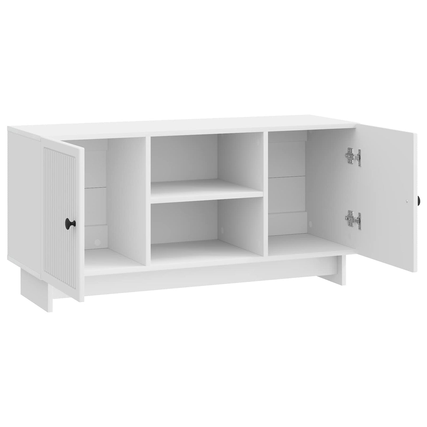 TV szekrény 102 x 34,5 x 50 cm Magasfényű Fehér Szerelt Fa