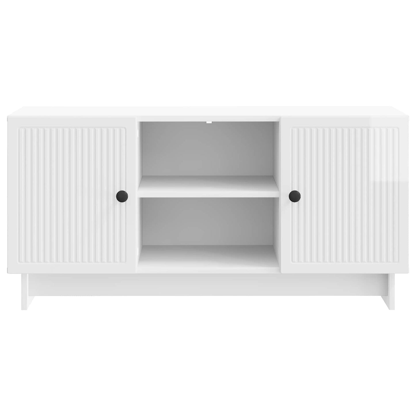 TV szekrény 102 x 34,5 x 50 cm Magasfényű Fehér Szerelt Fa