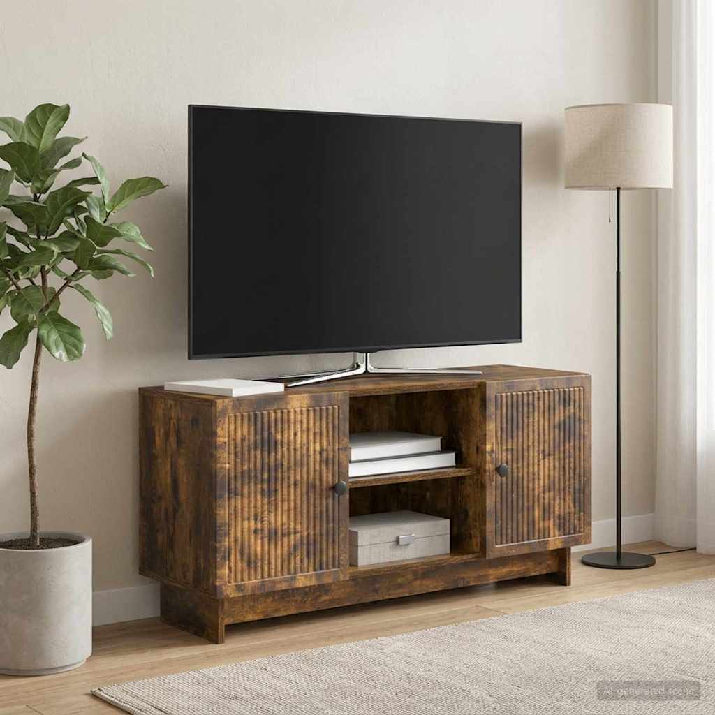 TV szekrény 102 x 34,5 x 50 cm Füstös Tölgy Szerelt Fa