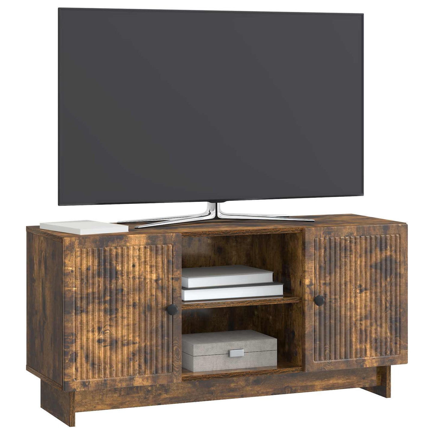 TV szekrény 102 x 34,5 x 50 cm Füstös Tölgy Szerelt Fa