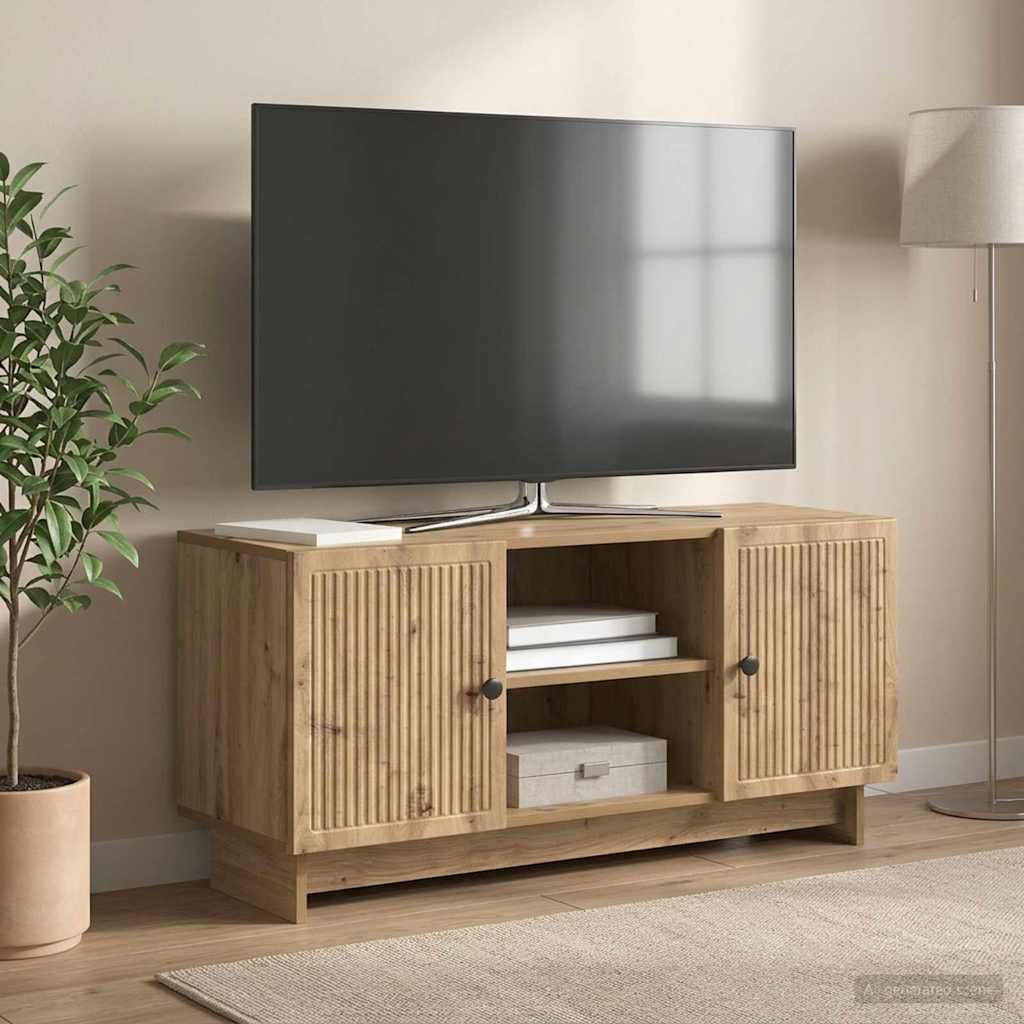 TV szekrény 102 x 34,5 x 50 cm Kézműves Tölgy Szerelt Fa