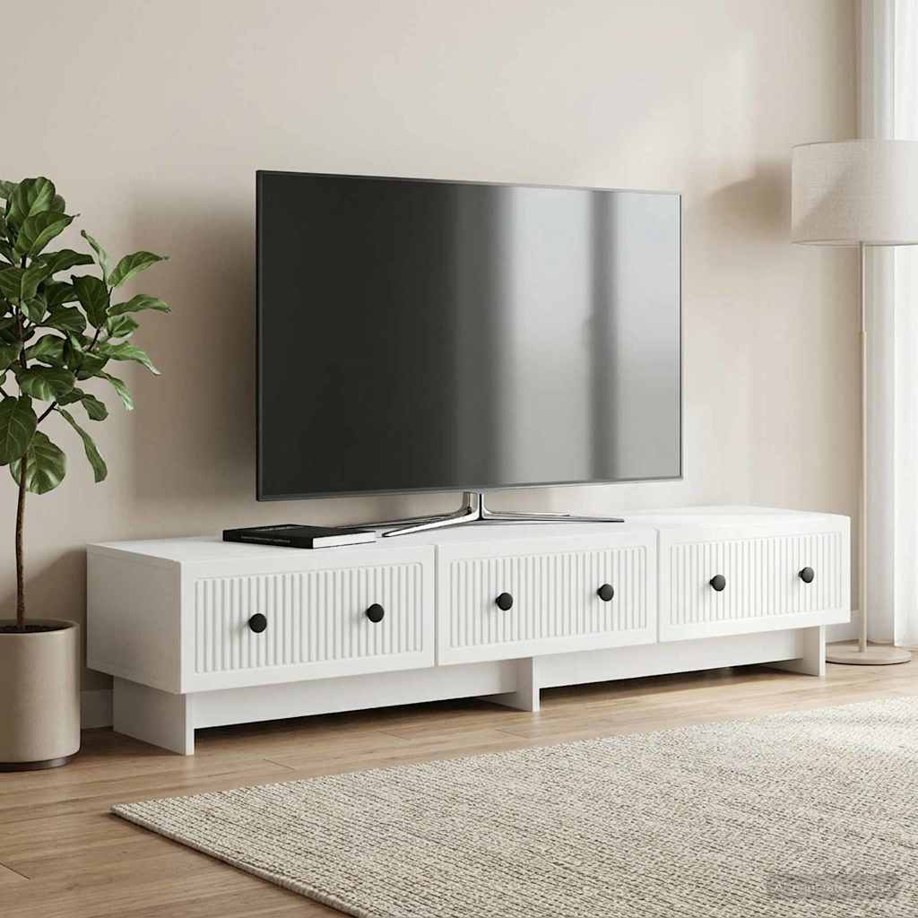 TV szekrény fiókkal Fehér 147 x 34,5 x 30 cm Szerelt Fa