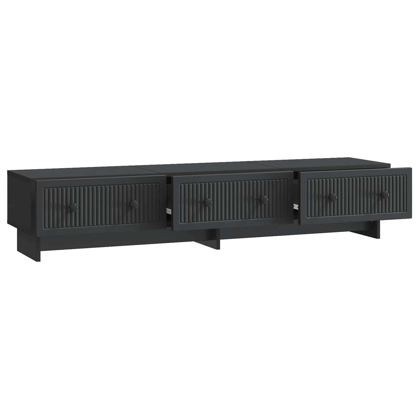 TV szekrény fiókkal Fekete 147 x 34,5 x 30 cm Szerelt Fa