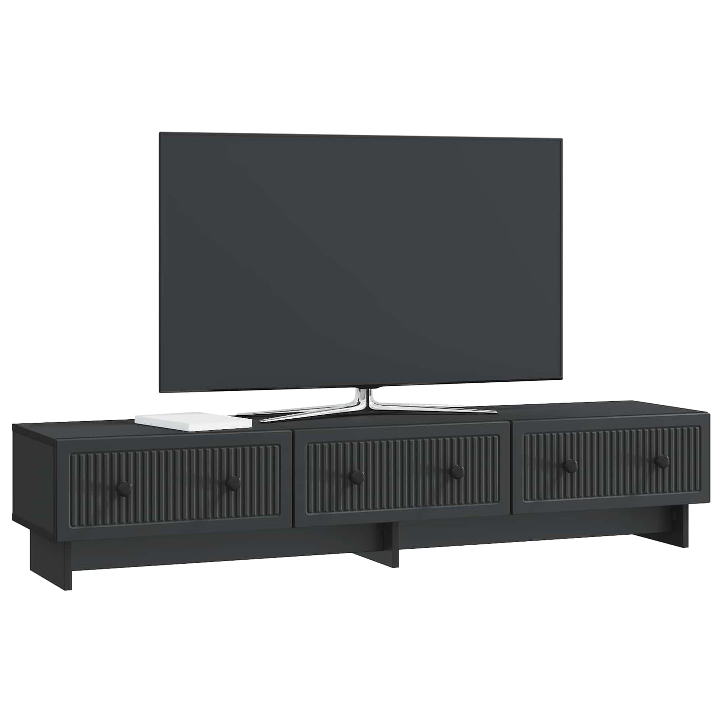 TV szekrény fiókkal Fekete 147 x 34,5 x 30 cm Szerelt Fa