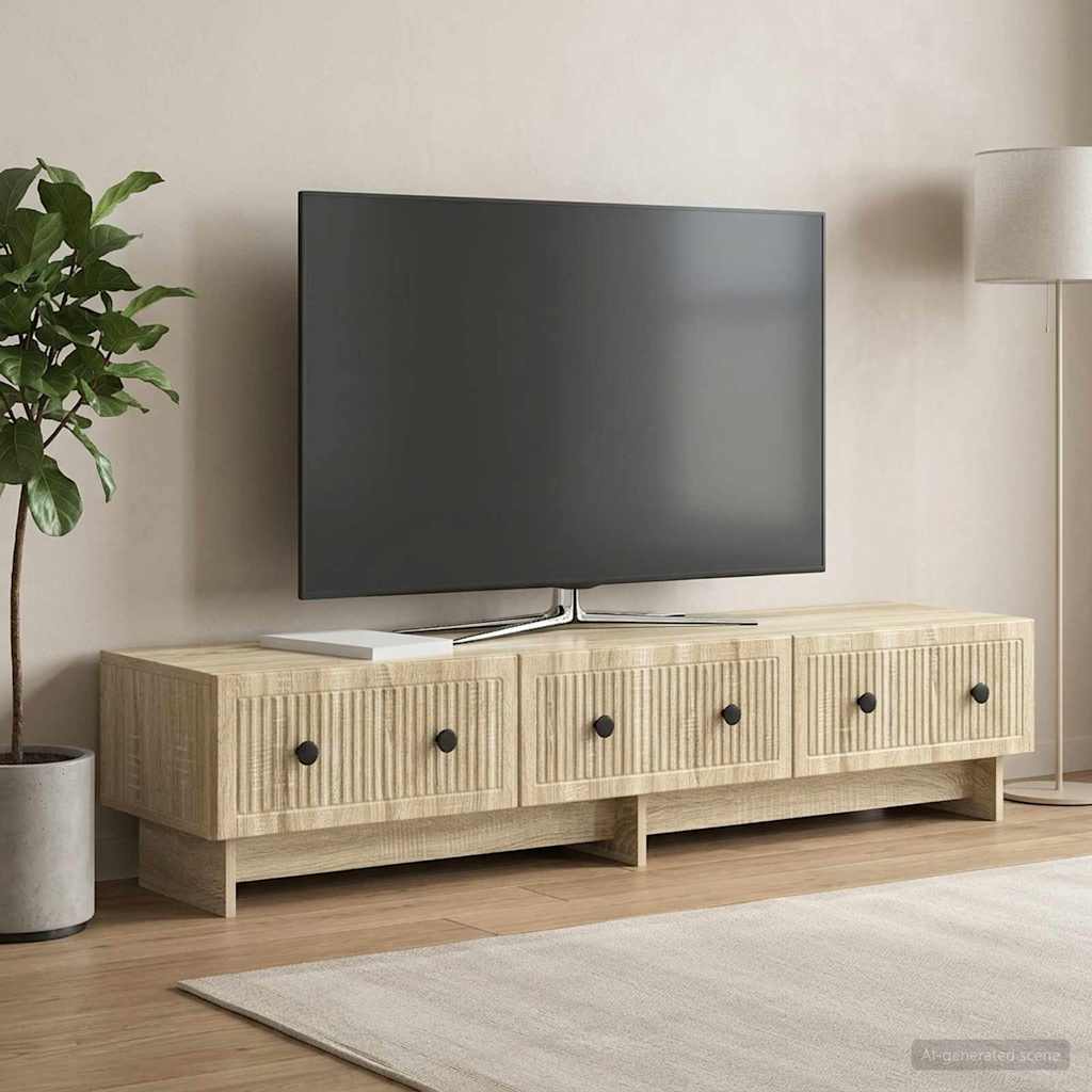 TV szekrény fiókkal Sonoma Tölgy 147 x 34,5 x 30 cm Szerelt Fa