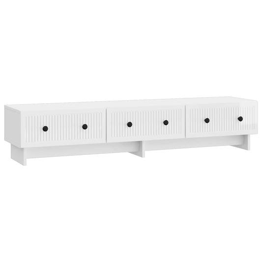 TV szekrény Magasfényű Fehér 147 x 34,5 x 30 cm Szerelt Fa
