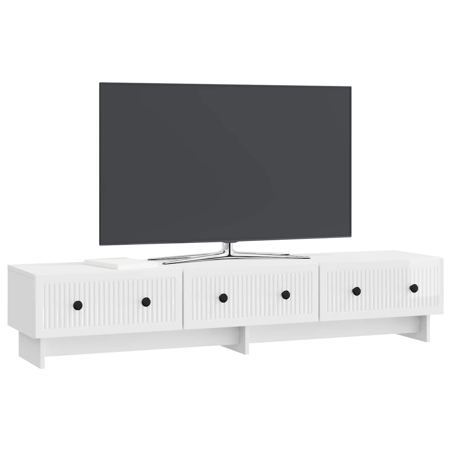 TV szekrény Magasfényű Fehér 147 x 34,5 x 30 cm Szerelt Fa
