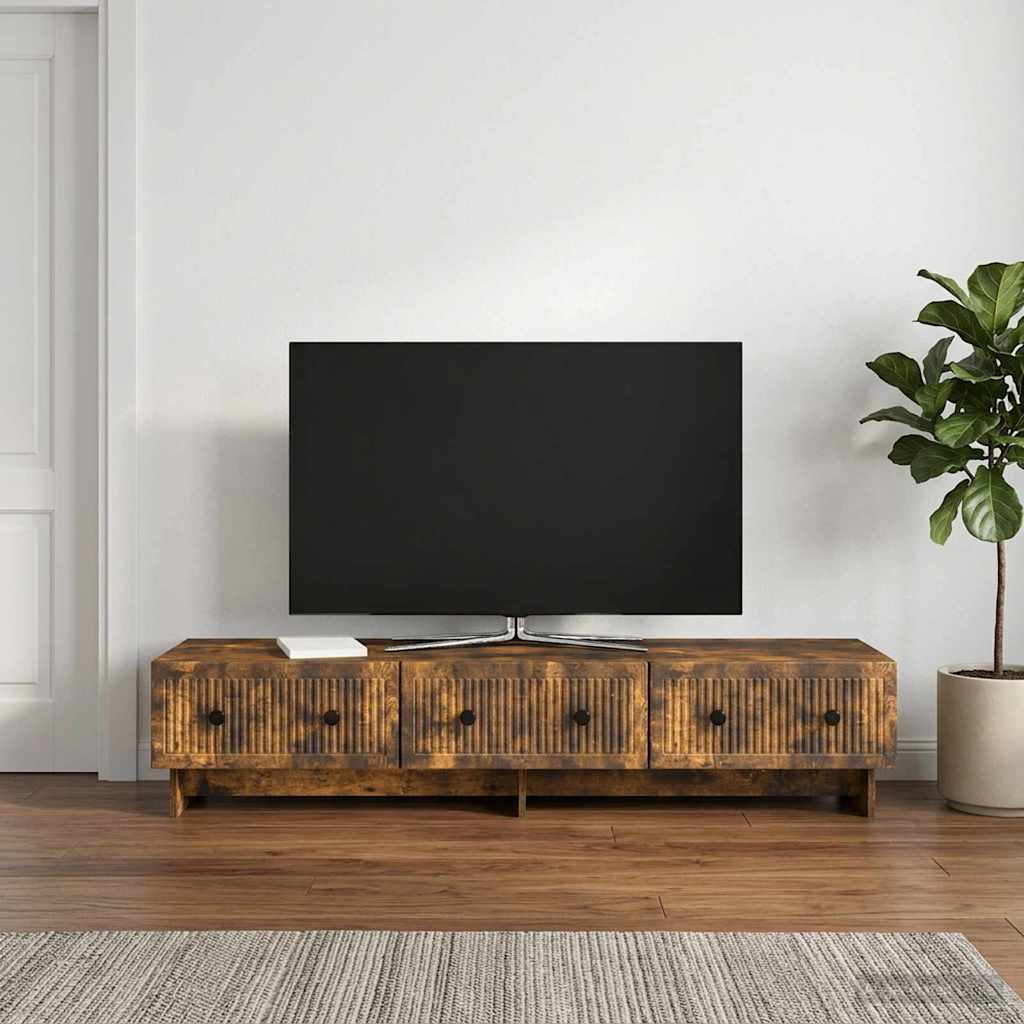 TV szekrény fiókkal Füstös Tölgy 147 x 34,5 x 30 cm Szerelt Fa