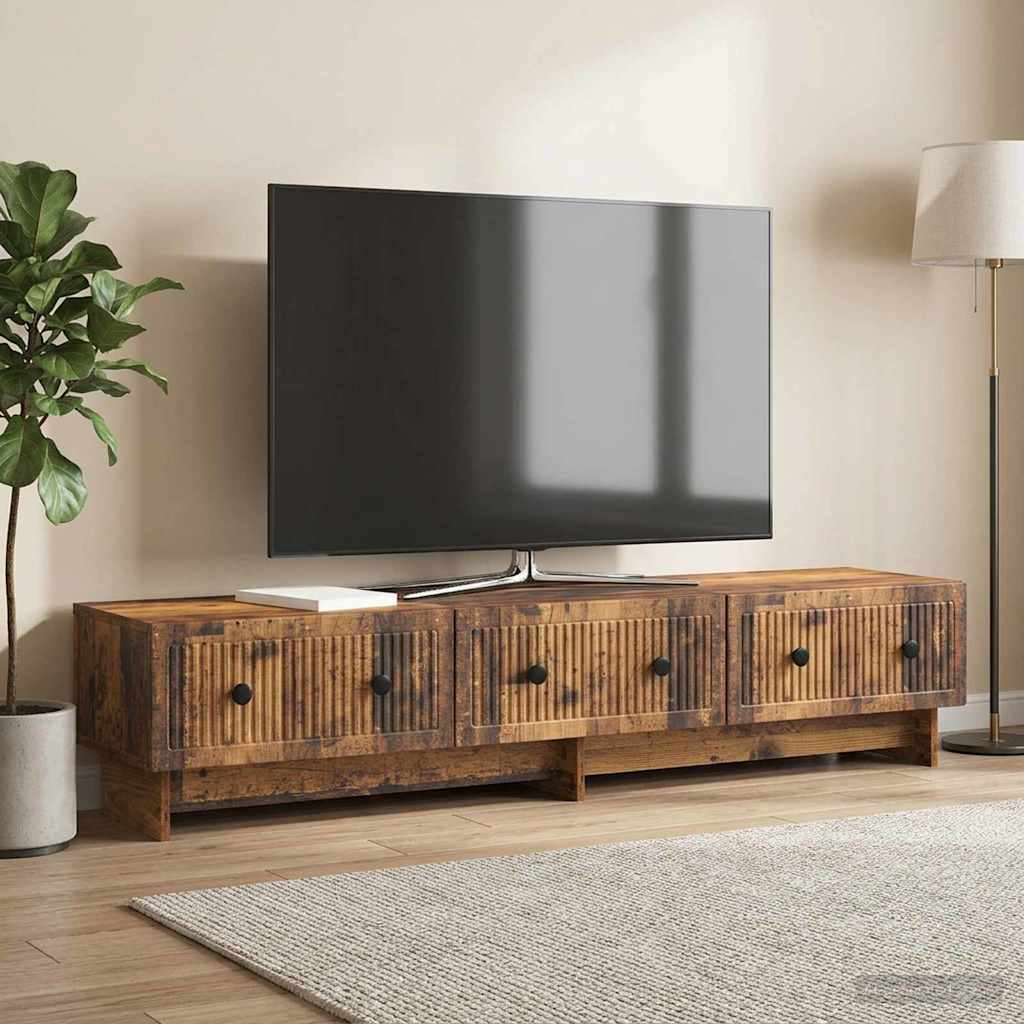 TV szekrény fiókkal Antik Fa 147 x 34,5 x 30 cm Szerelt Fa