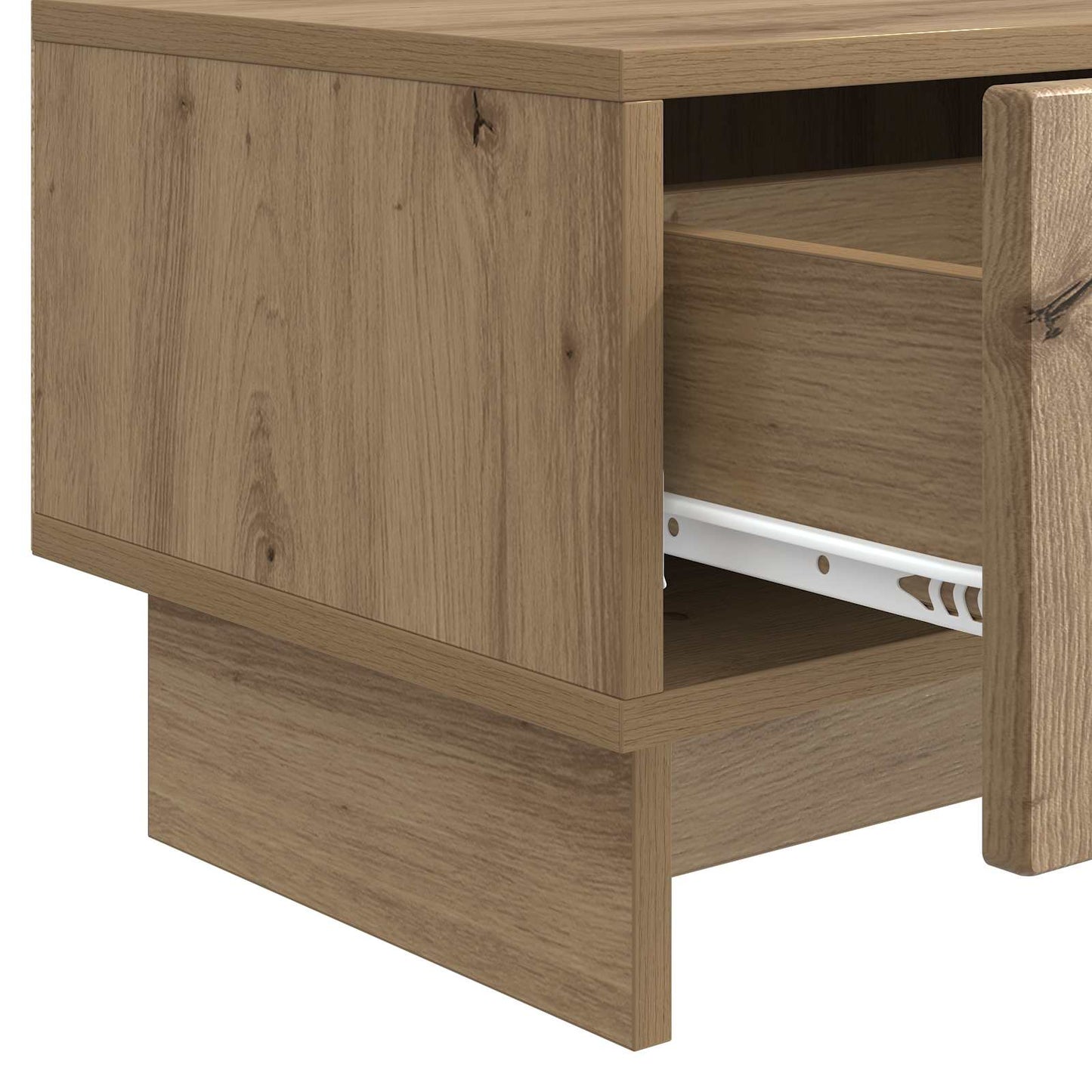 TV szekrény 147 x 34,5 x 30 cm Kézműves Tölgy Szerelt Fa