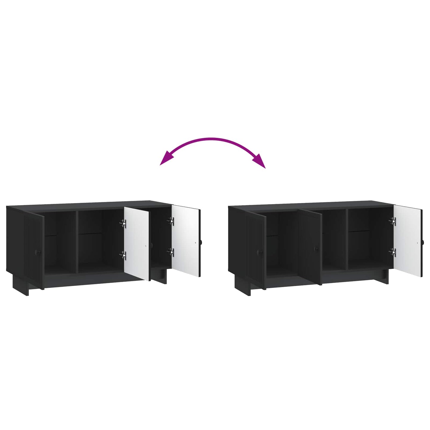 TV szekrény Fekete 99 x 34,5 x 50 cm Szerelt Fa
