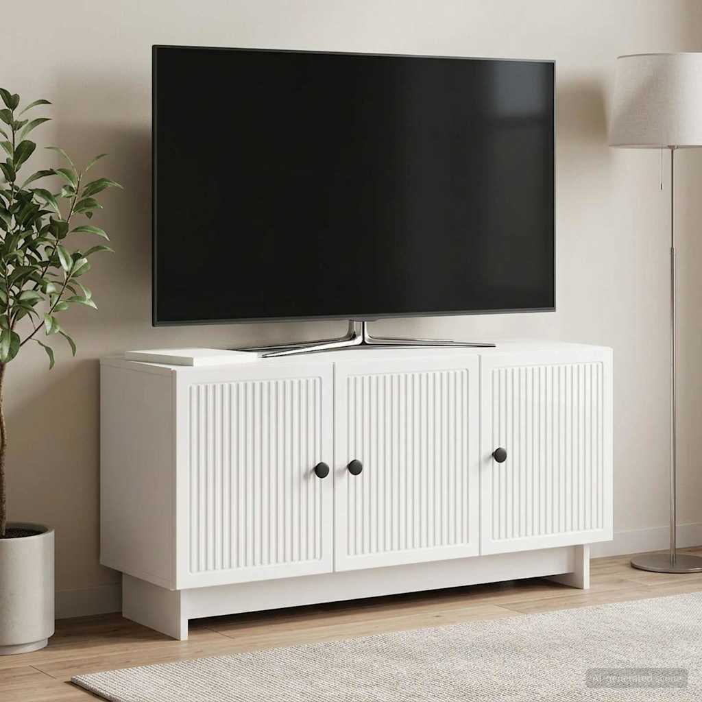 TV szekrény Magasfényű Fehér 99 x 34,5 x 50 cm Szerelt Fa