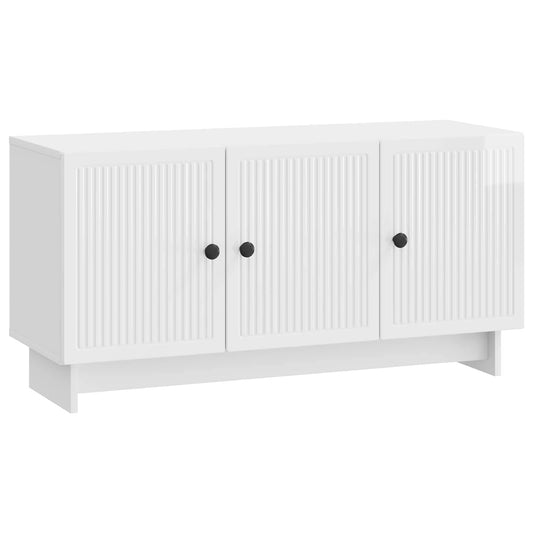 TV szekrény Magasfényű Fehér 99 x 34,5 x 50 cm Szerelt Fa