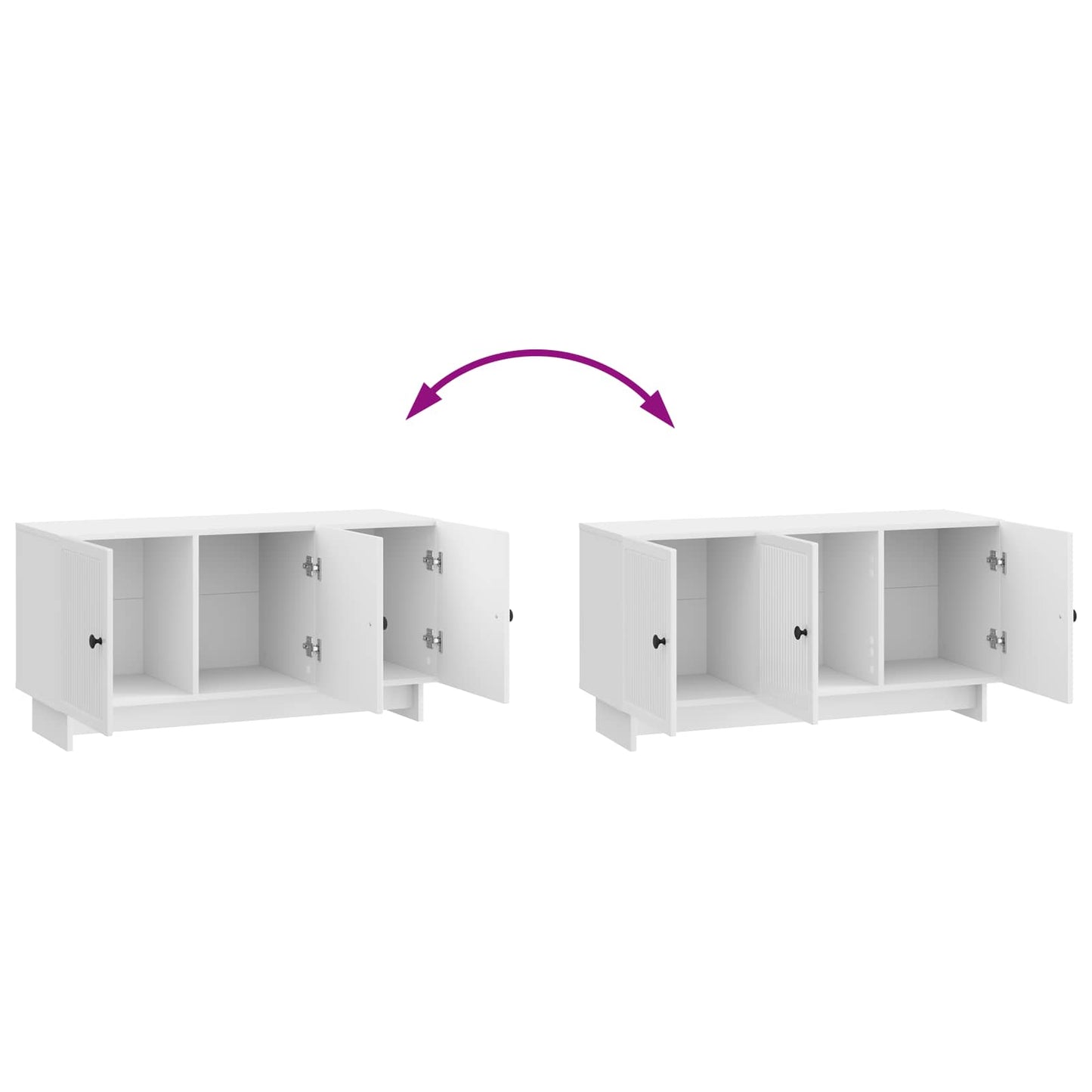 TV szekrény Magasfényű Fehér 99 x 34,5 x 50 cm Szerelt Fa