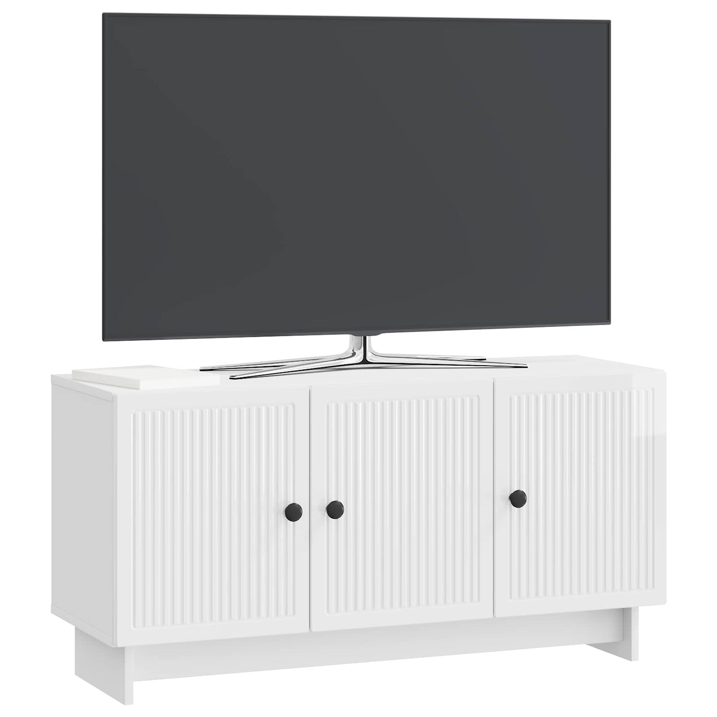 TV szekrény Magasfényű Fehér 99 x 34,5 x 50 cm Szerelt Fa