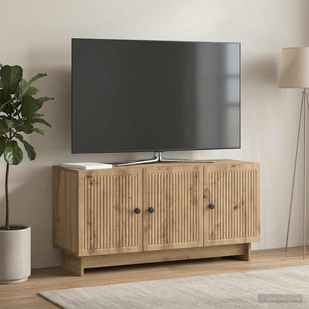 TV szekrény 99 x 34,5 x 50 cm Kézműves Tölgy Szerelt Fa