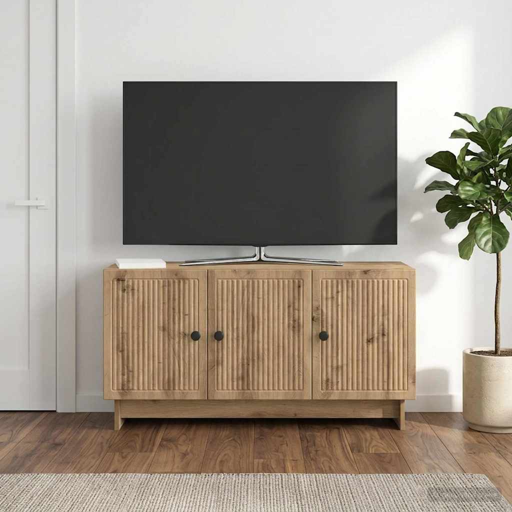 TV szekrény 99 x 34,5 x 50 cm Kézműves Tölgy Szerelt Fa
