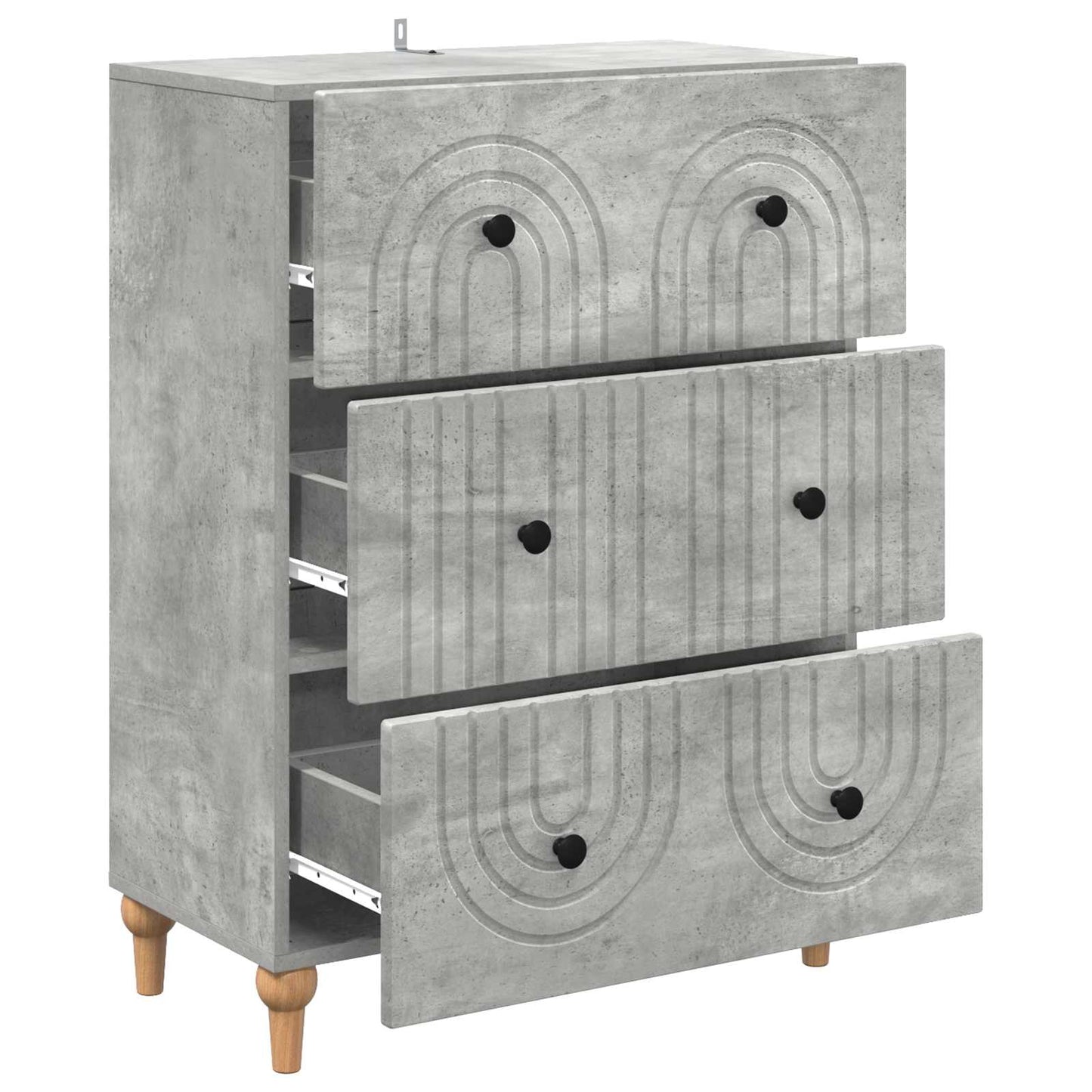Fiókos szekrény Betonszürke 66 x 34,5 x 90 cm Szerelt Fa