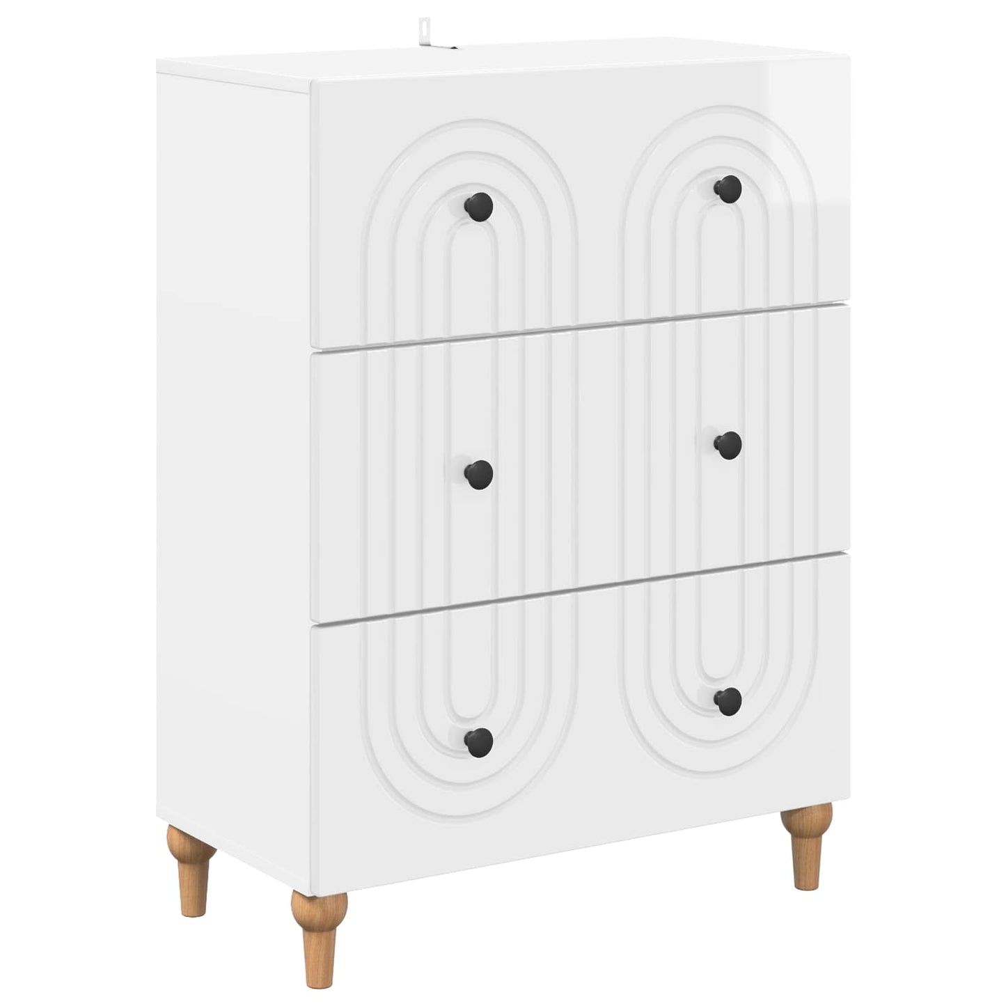 Fiókos szekrény Magasfényű Fehér 66 x 34,5 x 90 cm Szerelt Fa