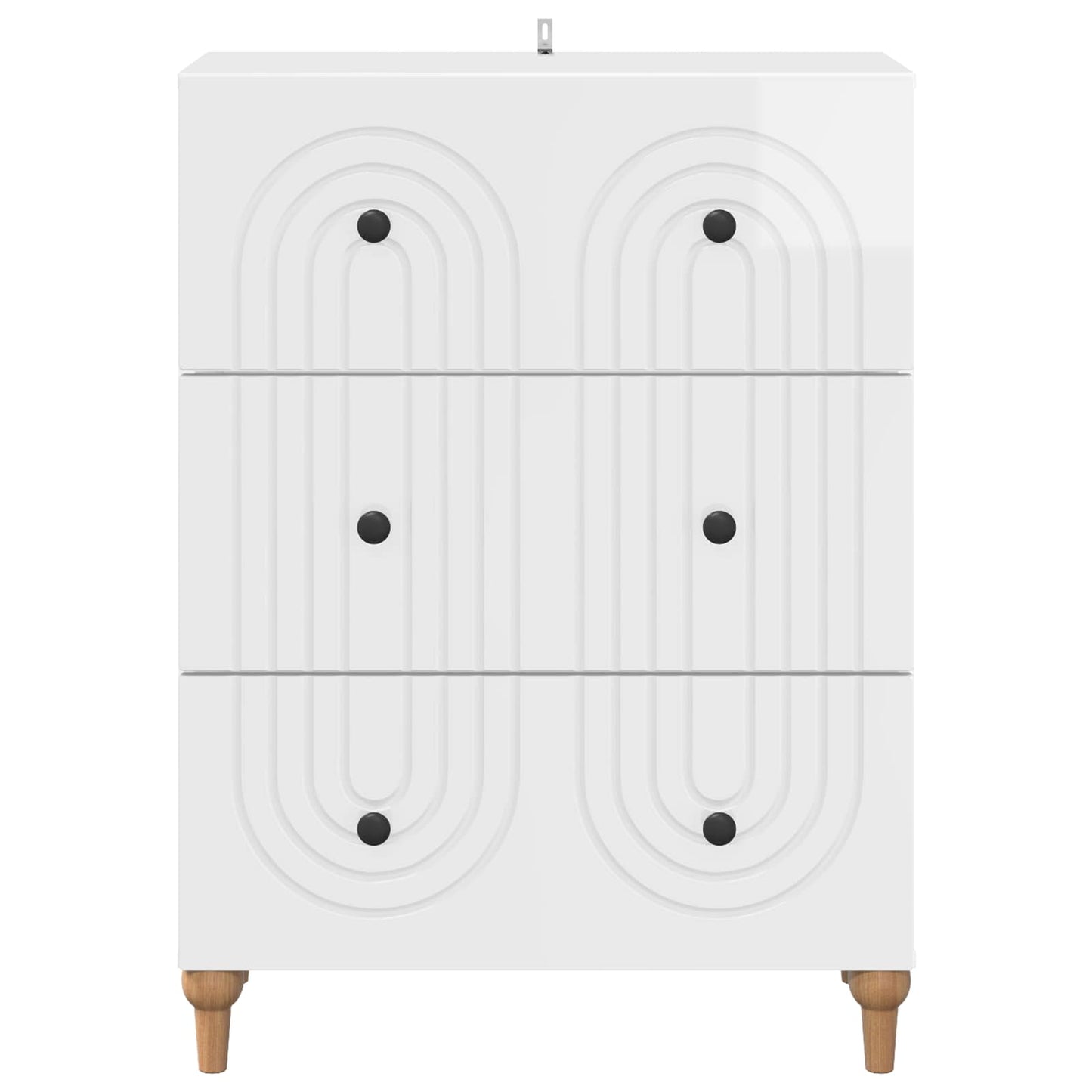 Fiókos szekrény Magasfényű Fehér 66 x 34,5 x 90 cm Szerelt Fa