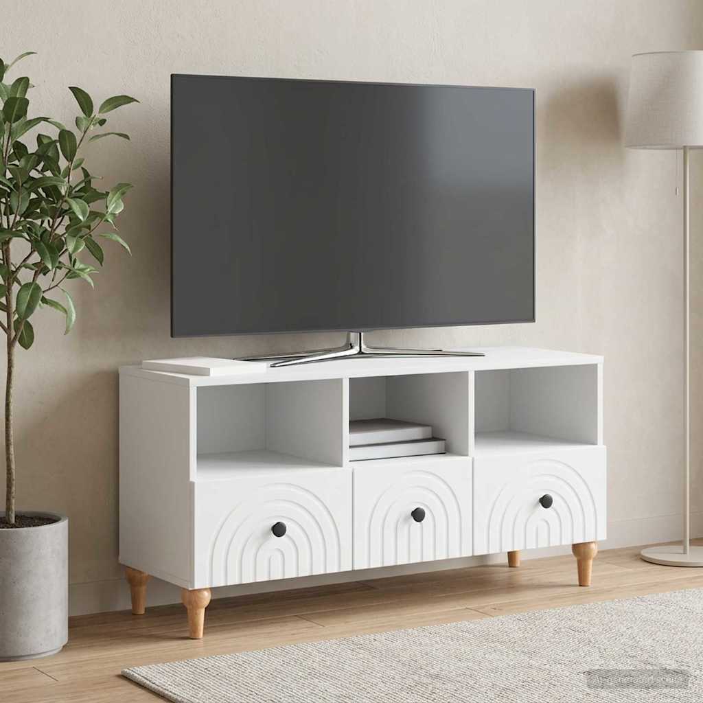 TV szekrény Fehér 102 x 34,5 x 50 cm Mérnöki fa